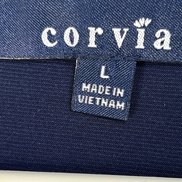 Corvia Navy Silver Embellished Neckline Sleeveless Blouse Size L - Picture 6 of 7